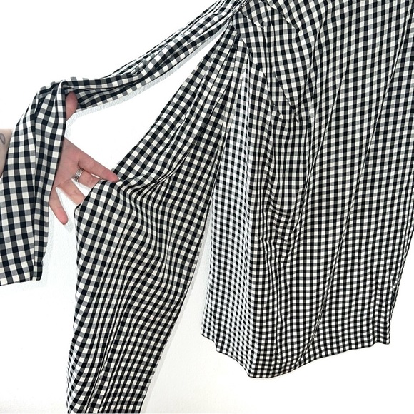 Michael Kors Collection Silk Black White Gingham Sleeveless Midi Dress - Picture 9 of 10